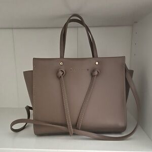 Zara Brown Satchel Bag with Structured Design